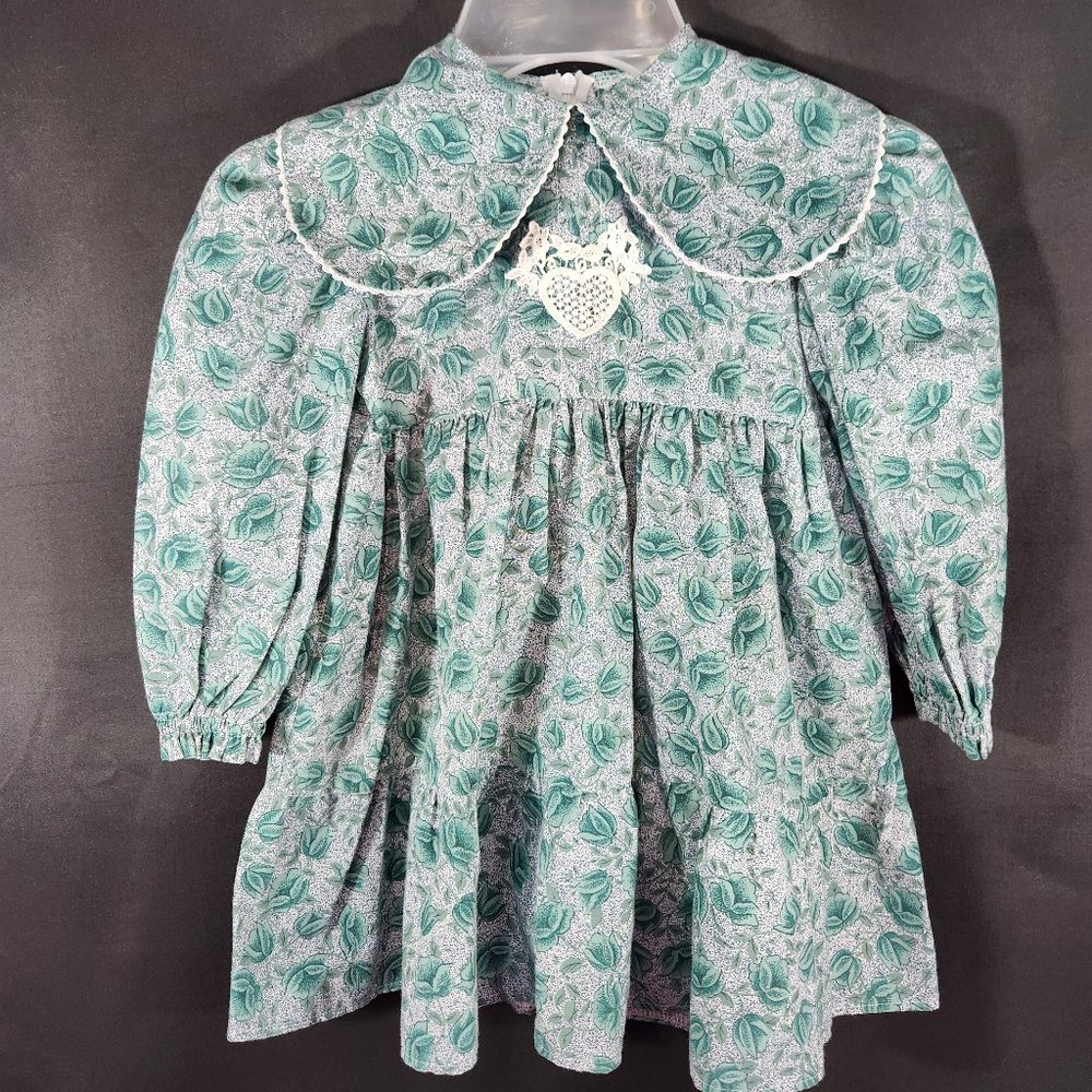 Handmade Toddler Girls Long Sleeve Prairie Dress Back Zip (CH-04)